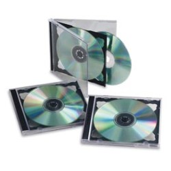 SCATOLA 5 CUSTODIE CD/DVD DOPPIO BASE NERA FELLOWES