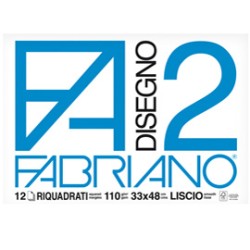 BLOCCO FABRIANO2 (33X48CM) 12FG 110GR LISCIO SQUADRATO COLLATO