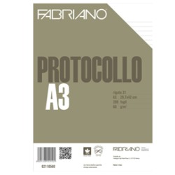 Protocollo 1rigo 200fg 60gr f.to A3 chiuso (21x29,7cm) Fabriano
