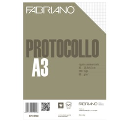 Protocollo commerciale 200fg 60gr f.to A3 chiuso (21x29,7cm) Fabriano